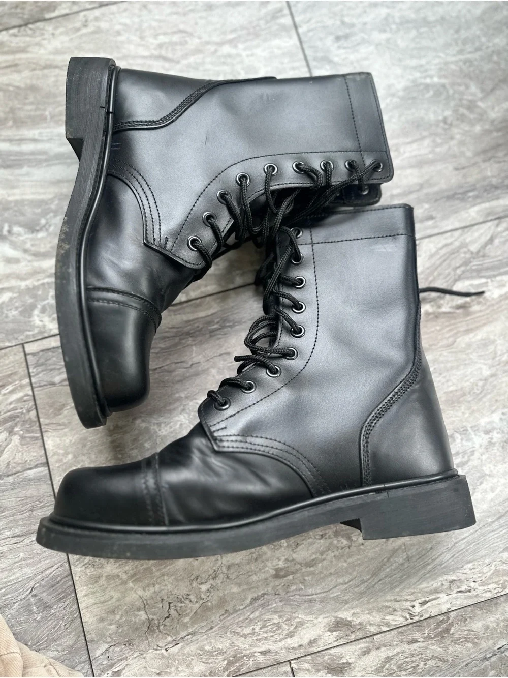 Vintage Rothco Combat Boots 8.5 Black Leather Military Tactical Lace Up 5075